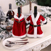 Santa & Mrs. Claus Wine Bottle Cover Set
