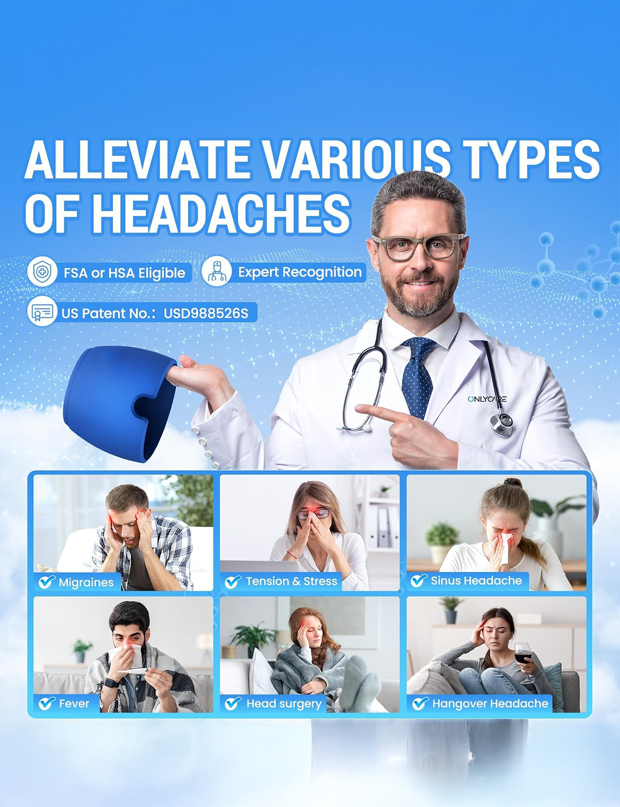 Headache relief cap