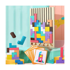 Wooden Tetris Puzzle for Kids