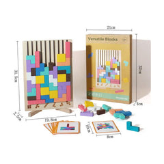 Wooden Tetris Puzzle for Kids