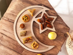 Ramadan Wood Tray Moon Star